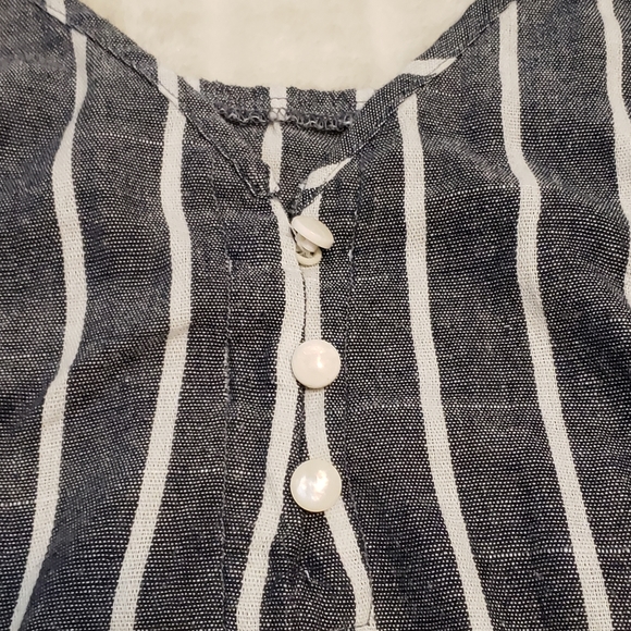 Shein 100% Cotton Black & White Striped Spaghetti Strap Tank Top - Picture 6 of 14